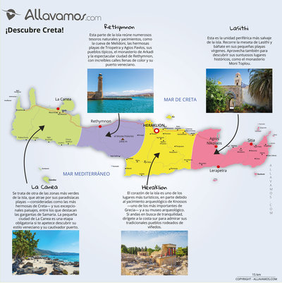 mapa Creta lugares de interés