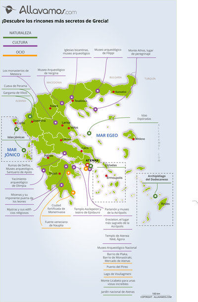 Carte des incontournables GRECIA