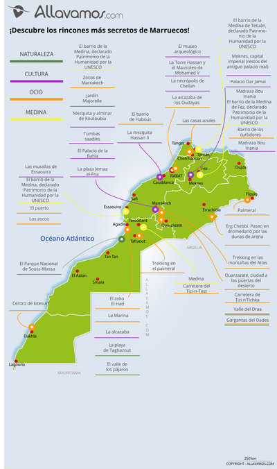 Carte des incontournables MARRUECOS