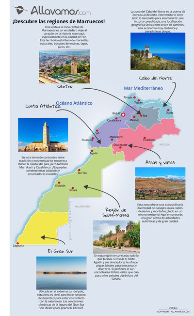 Carte des régions MARRUECOS