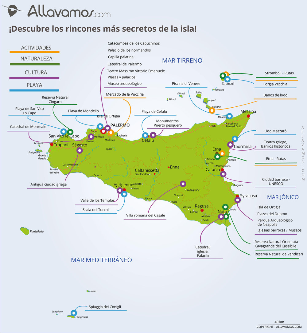 mapa tours sicilia