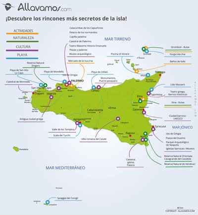 Carte des incontournables SICILIA