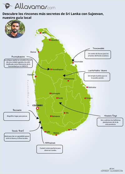 Carte des coins secrets de SRI LANKA